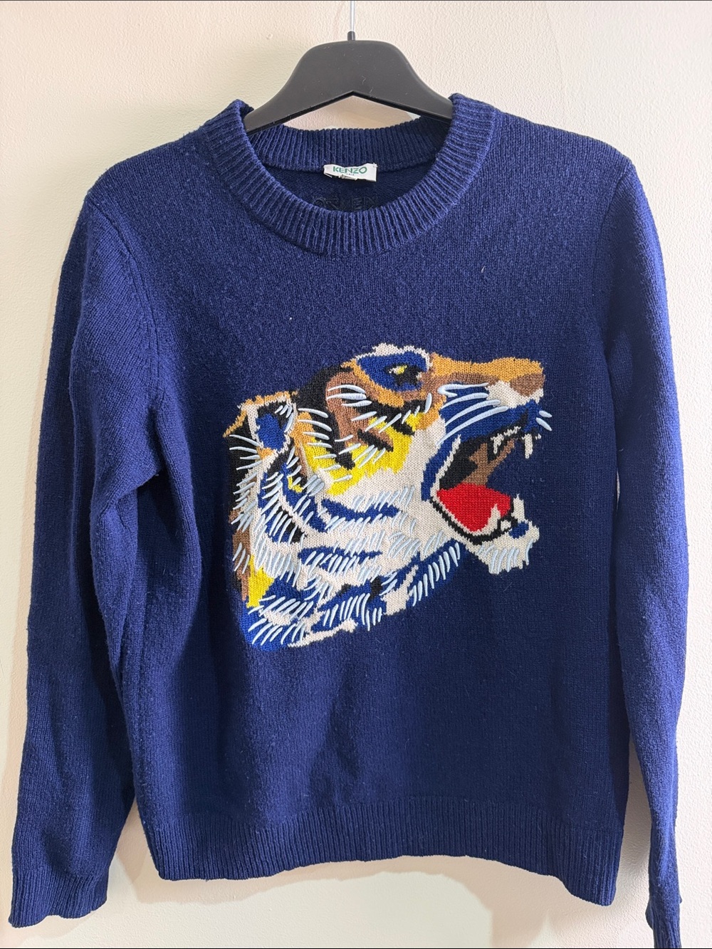 Kenzo Women’s Navy 100% Wool Sweater Sz small
